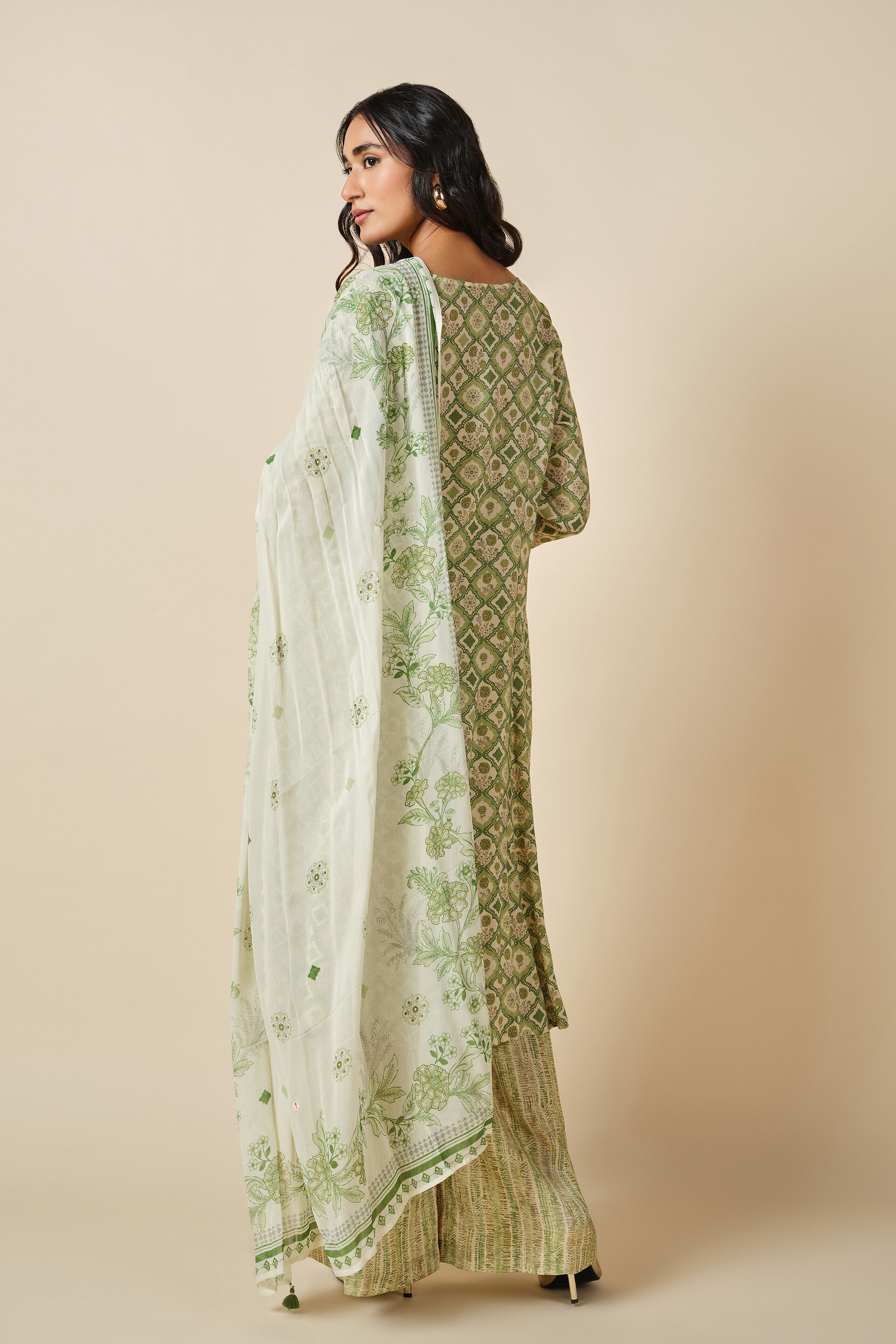 Nature Noor Kurta Set, Sage Green, image 5